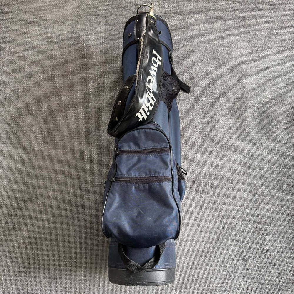 PowerBilt Fantom Golf Bag Unisex Navy Blue 6-Way Divider Vintage 90s Carry Bag